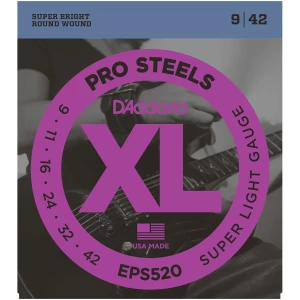 D'ADDARIO EPS520 - струны для электрогитары, ProSteels,Super Light, 9-42