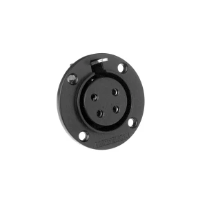 AMPHENOL AP-4-13 - разъем блочный 4 контакта, 'мама ', корпус - пластик, круглый.фланец, черный