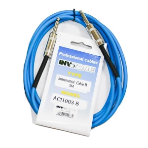 INVOTONE ACI1003 B - инструментальный кабель, 6,3 джек моно <-> 6,3 джек моно, длина 3 м (синий)