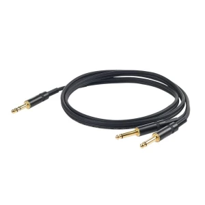 PROEL CHLP210LU15 - инсертый кабель, 6.3 джек стерео <-> 2 х 6.3 джек моно, длина - 1,5м