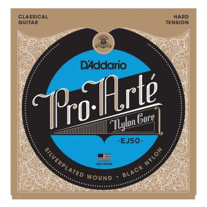 D'ADDARIO EJ50 - струны для классической. гитары, серебро, черный нейлон, натяжение-сильное