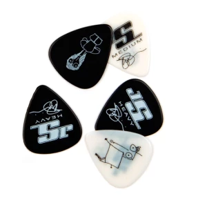 PLANET WAVES JSCD-01 - набор медиаторов: (1шт. стальной.+ 4 шт.стандартных) - Joe Satriani design