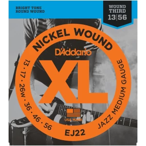 D'ADDARIO EJ22 - струны для электрогитары, Jazz Medium, 13-56