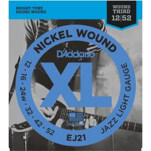 D'ADDARIO EJ21 - струны для электрогитары, Jazz Light, 12-52