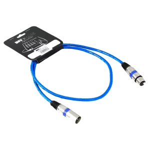 INVOTONE ACM1101 B - микрофонный кабель, XLR(папа) <-> XLR(мама), длина 1 м (синий)